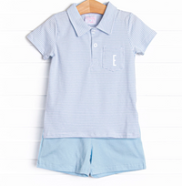 Levi Short Set, Light Blue Stripe