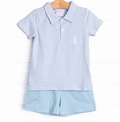 Levi Short Set, Light Blue Stripe