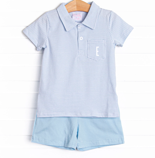 Levi Short Set, Light Blue Stripe
