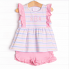 Ric Rac Rays Ruffle Short Set, Pink