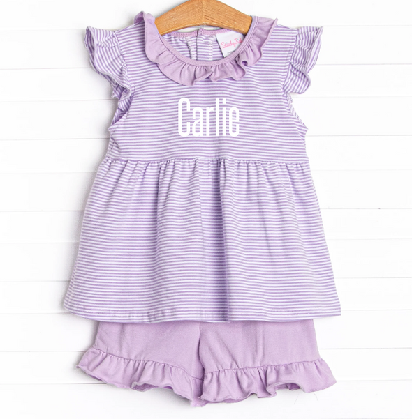 Carlie Short Set, Purple Stripe