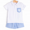 Picnic Plaid Short Set, Blue