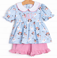 Boos and Barks Short Set, Blue