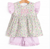Bleu: Briar Smocked Ruffle Short Set, Pink