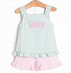 Sweet Pea Ruffle Short Set, Green