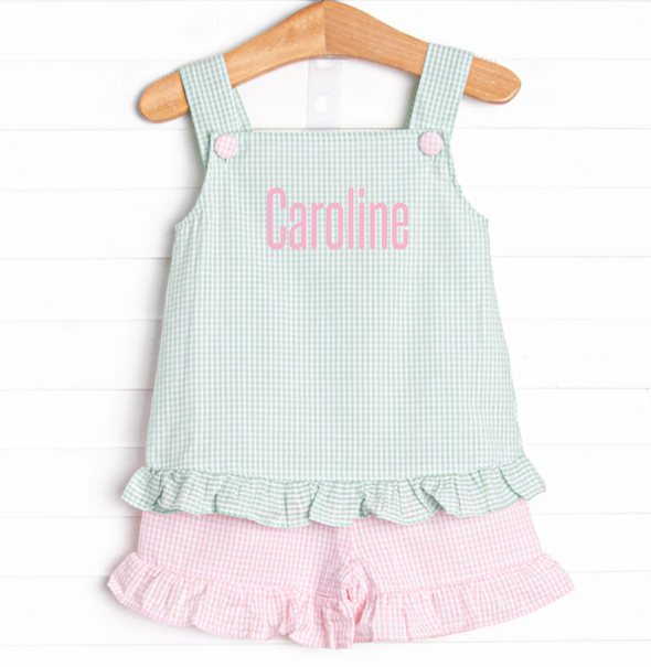 Sweet Pea Ruffle Short Set, Green