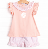 Bleu: Merritt Smocked Short Set, Pink