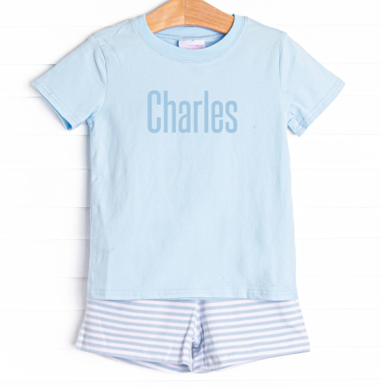 Charles Short Set, Blue Stripe