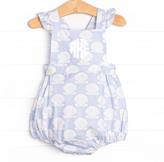 Shell Of A Time Ruffle Sunsuit, Blue