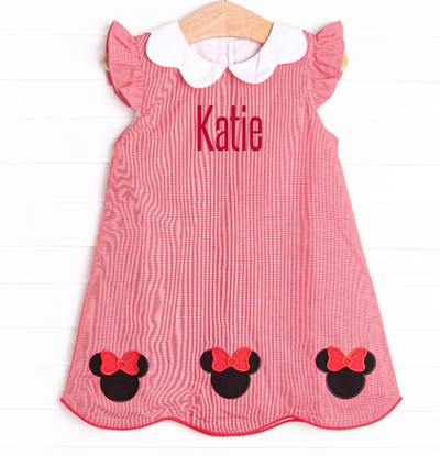 Dream Come True Applique Dress, Red
