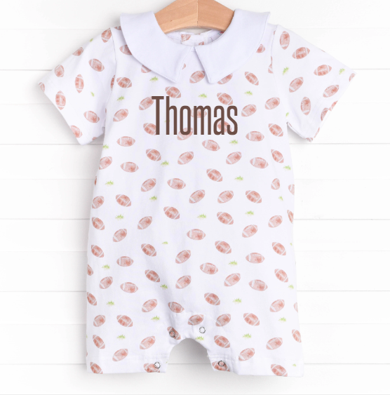 Touchdown Time Romper, White