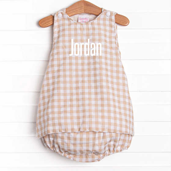 Jordan Check Bubble, Tan Seersucker