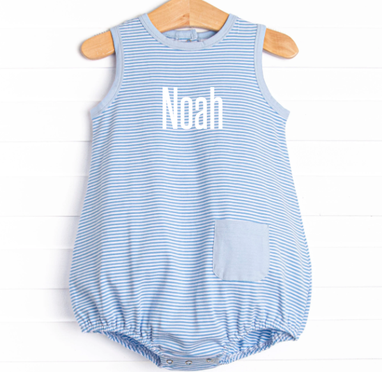 Noah Pocket Bubble, Medium Blue Stripe