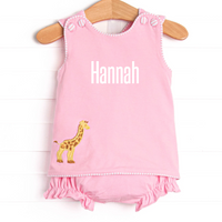 Giraffe Giant Applique Diaper Set, Pink