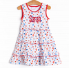 Flowers and Flags Dress, Red