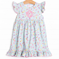 Beat the Heat Treat Flutter Sleeve Dress, Green