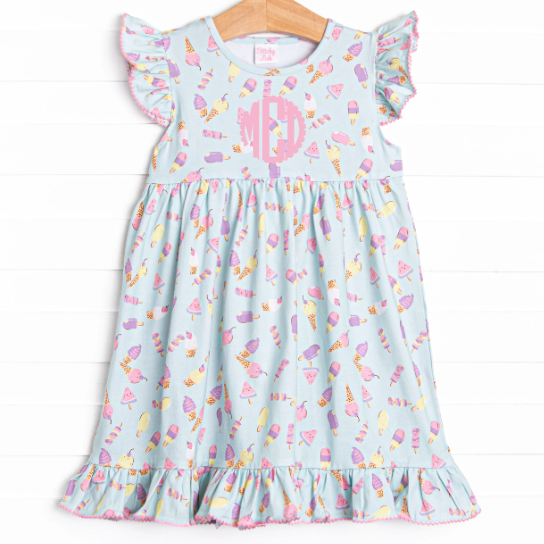 Beat the Heat Treat Flutter Sleeve Dress, Green