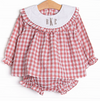 Hillside Orchard Bib Diaper Set, Red Check