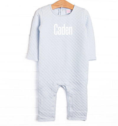 Caden Quilted Romper, Blue