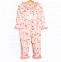 Giddy Up Gal Ruffle Romper, Pink