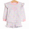 Happy Hippie Sweatshirt Short Set, Pink