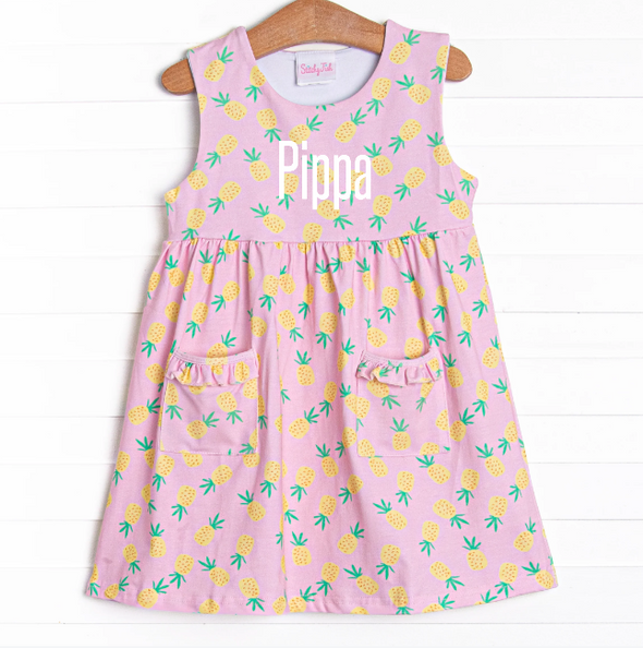 Pretty in Pineapples Pocket Dress, Pink