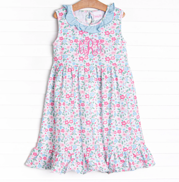 Blue Floral Dress, Blue