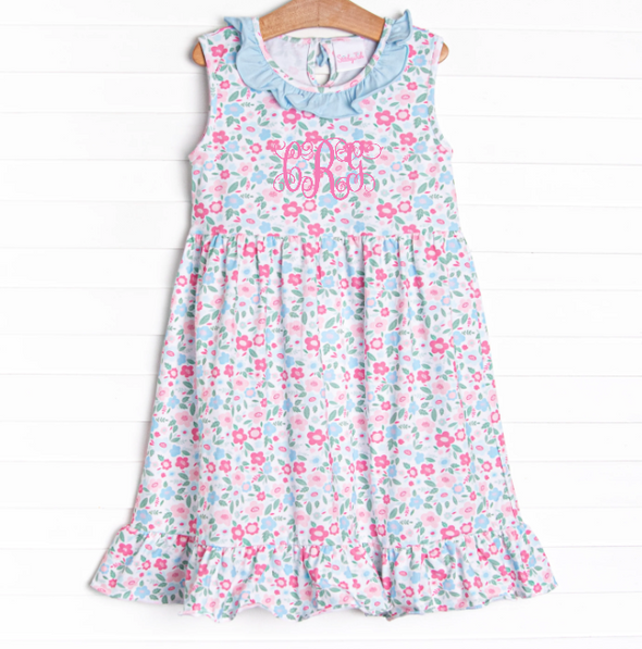 Blue Floral Dress, Blue