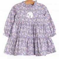 Purple Petals Tiered Dress, Purple