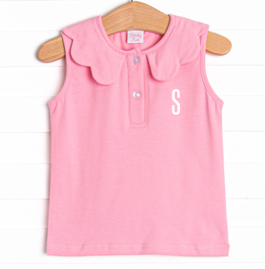 Samantha Scalloped Collar Sleeveless Top, (5 Colors)