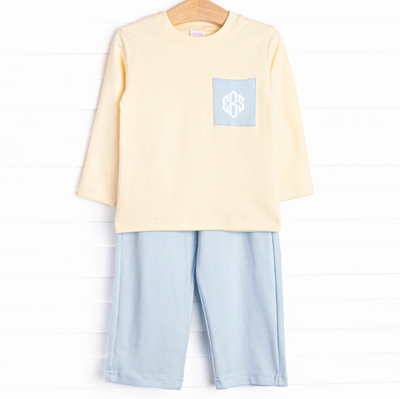 Coleman Pima Long Sleeve Pant Set, Yellow