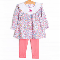 Sunset Florals Legging Set, Pink