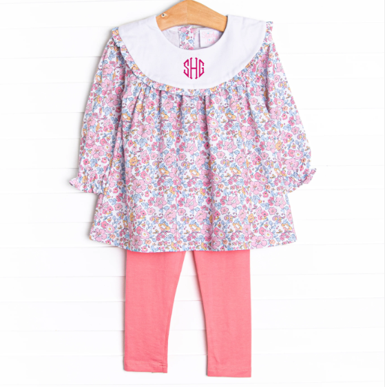 Sunset Florals Legging Set, Pink