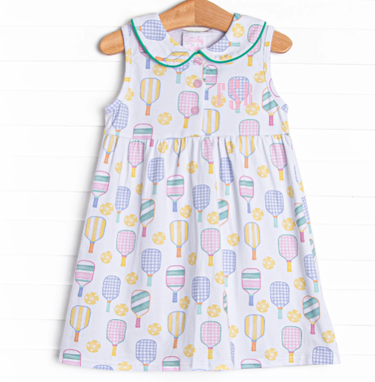 Girl's Pickle Player Dress in Green size 6 | Stitchy Fish Girl's Pickle Player Dress in Green size 6 | Stitchy Fish