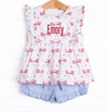 Home of the Brave Ruffle Short Set, Blue