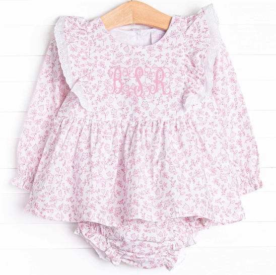 Pink Willow Diaper Set, Pink