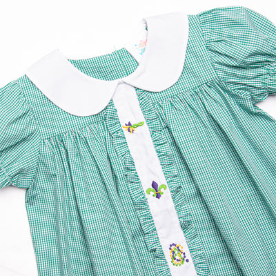 Let the Good Times Roll Embroidered Dress, Green