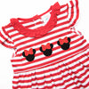Mouse Ear Magic Applique Dress, Red Stripe