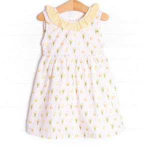 Baskets and Bouquets Dress, Yellow
