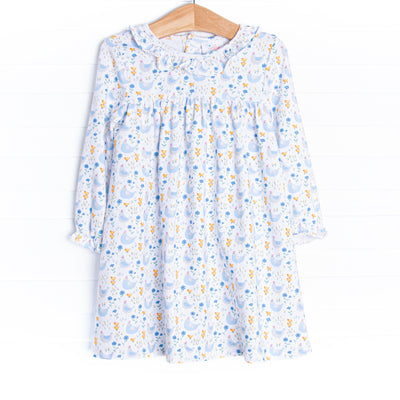 Chicks and Chirps Dress, Blue