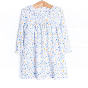 Chicks and Chirps Dress, Blue