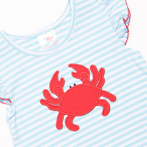 Cutest Crab Short Set, Blue