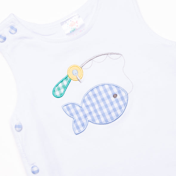 Catch and Release Applique Diaper Set, Blue