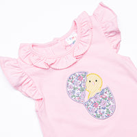 Daisy Chick Applique Short Set, Purple