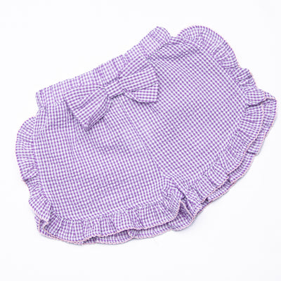 Daisy Chick Applique Short Set, Purple
