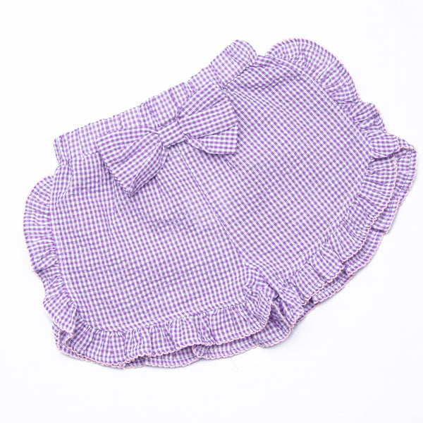 Daisy Chick Applique Short Set, Purple