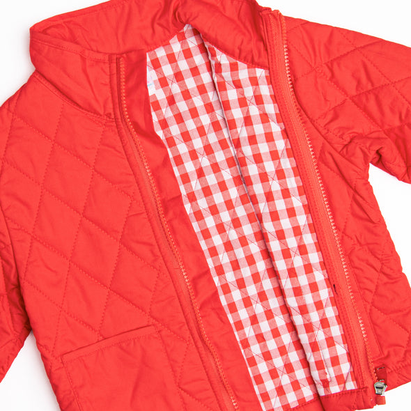 Quilted Coat, Red