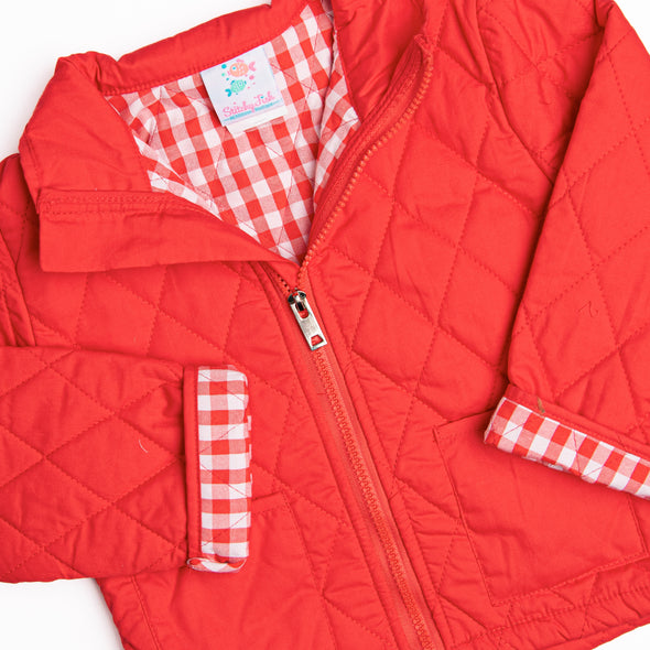 Quilted Coat, Red