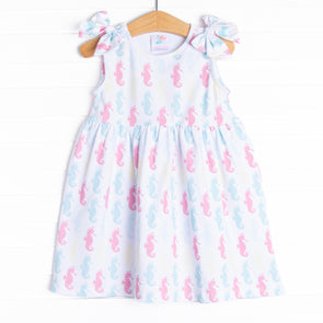 Seahorse Shuffle Dress, Blue