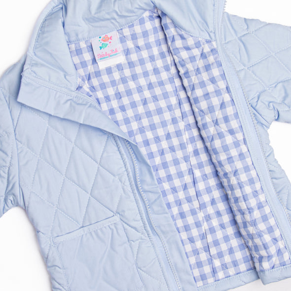 Quilted Coat, Blue